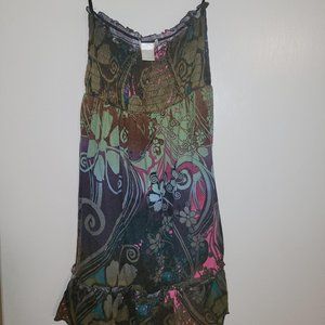 Charlotte Russe Ruffle Hem Shirred Bodice Floral Tube Dress, size small